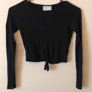 Nollie Ribbed Black Crop Top